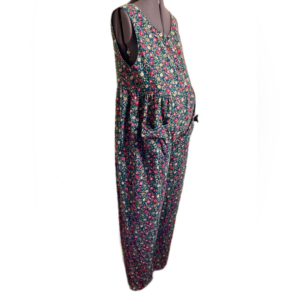 DarlingVintage Floral Corduroy Maternity Jumpsuit Overalls